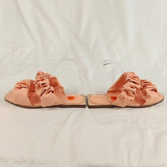Circus by Sam Edelman Iggy Ruffle Peach Slide Sandals Size 7 Coquette Soft Girl - Picture 6 of 9